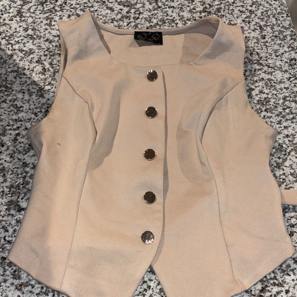 & Other Stories Beige Buttoned Vest